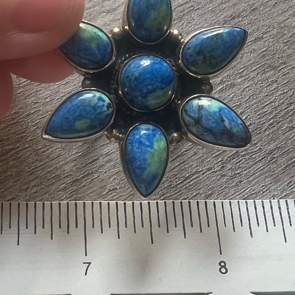 Natural Blue and Green Gemstone Ring